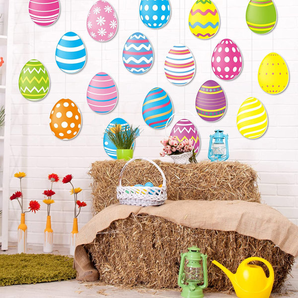 The Holiday Aisle® Easter Colorful Eggs Hanging Decorations Wayfair